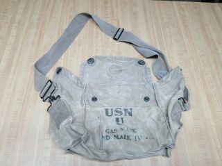 Wwii Military Usn U Gas Mask Nd Mark Iv Bags Canvass Cloth Vintage