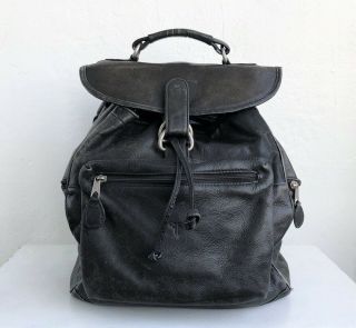 Frye Vintage Black Leather Backpack 80 