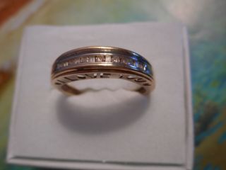 Vintage 10k Gold Round And Princess Cut Natural Diamonds " I Love You " Ring Sz 8