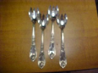 Ice Cream Forks (4) By 1881 Rogers Oneida - 1908 - Lavigne Pattern 16104c