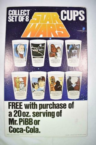 Vintage Coca - Cola Ad Collect Set Of 8 Star Wars Cups