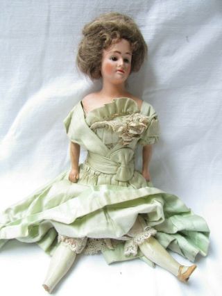 Antique Doll French? Composition Glass Eyes Real Hair Boudoir Doll ?