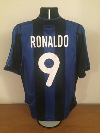 Inter Milan Home Shirt 2000/01 Ronaldo 9 Large Vintage Rare