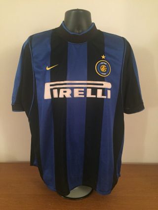 Inter Milan Home Shirt 2000/01 RONALDO 9 Large Vintage Rare 2