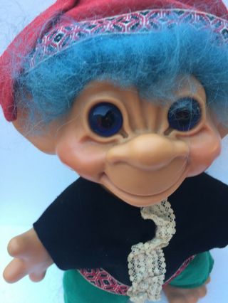 Estate Vintage 1964 Dam Things Ugly Troll Doll Blue Hair Blue Eyes 2