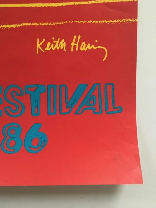 vintage KEITH HARING & ANDY WARHOL silkscreen poster 1986 MONTREUX JAZZ FESTIVAL 2