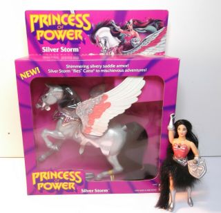 Vintage She - Ra Princess Of Power Silver Storm Catra Horse Figure Mib,  Motu