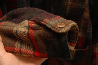 vintage Polo Country Ralph Lauren patchwork plaid coat M HEAVY 100 wool USA 3