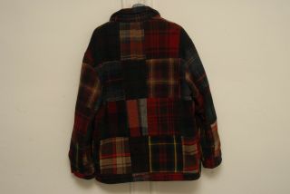 vintage Polo Country Ralph Lauren patchwork plaid coat M HEAVY 100 wool USA 6