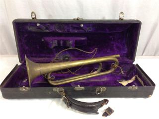 Vintage Rexcraft Official Bugle Boy Scouts Of America Brass - King Hn White Case