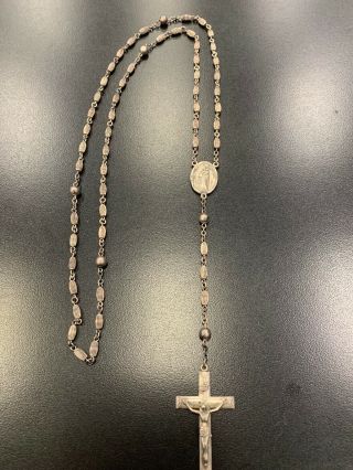 Vintage Sterling Silver Creed Rosary Beads Very Old.