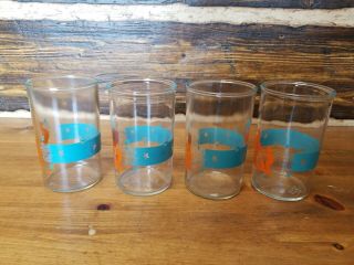 Set of 4 Vintage Howard Johnson ' s Restaurant Motor Lodge Drinking Glasses 4 1/4 