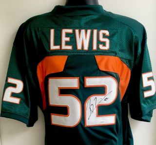 Ray Lewis Miami Hurricanes Autographed Signed Nike On Field Jersey Jsa Rare