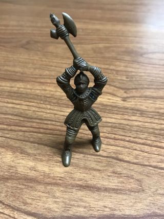 Vintage 1950’s 50’s Marx Knight Figure Battle Axe Plastic Toy Antique Medieval
