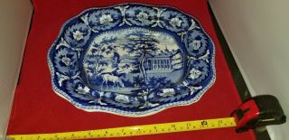 ANTIQUE 1825 FLOW BLUE PLATTER - RIDGWAY - Mount Vernon - - 17 
