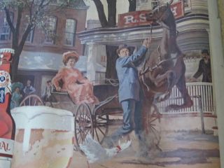 Huge Vtg Pabst Blue Ribbon Beer Poster Sign PBR Antique Car Get A Horse 4 ' x 8 ' 5