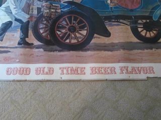Huge Vtg Pabst Blue Ribbon Beer Poster Sign PBR Antique Car Get A Horse 4 ' x 8 ' 7