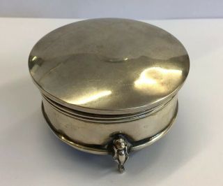 Antique Henry Matthews Solid Silver Trinket Box A/f Dented Base Loose 4cm High