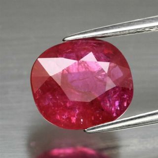 Certificate Inc.  Big Rare 4.  03ct 10.  3x9.  2mm Cushion Natural Unheated Red Ruby
