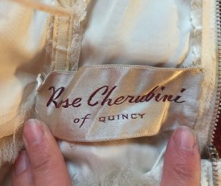 Vintage Wedding Dress 1950s Strapless Full Skirt Embroidered Tulle Net Jacket S 5