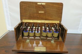 Antique Royal Flush Poker Chip Set Rack Brass Enamel 200,  Chips