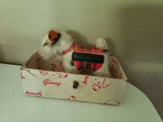 VINTAGE Vogue Ginny ' s Pup Dog w/ Sash,  Coat & Steiff button in ear 3