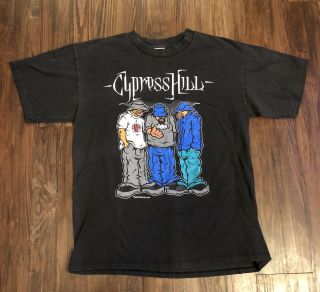 Vintage 90s Cypress Hill Blunted Rap Tee Hip Hop Shirt Sz M Promo Retro Usa Rare