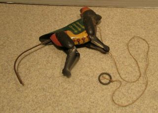 Vintage Lindstrom (?) Mechanical Tin Litho - " Climbing Monkey "
