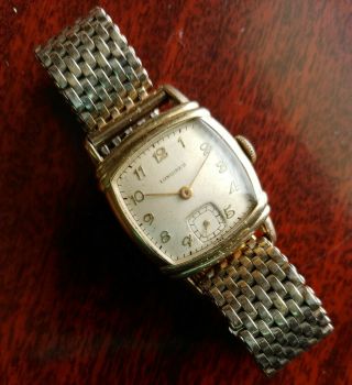 1943 10kt Gf Mens Vintage Longines 17 Jewel Wrist Watch Running