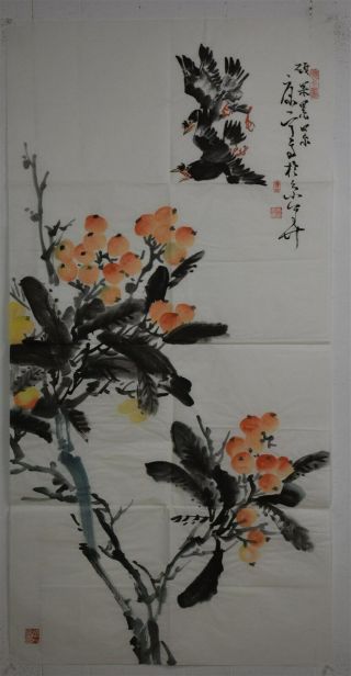Fine Large Chinese Painting Signed Master Kang Ning Rare Mt8611