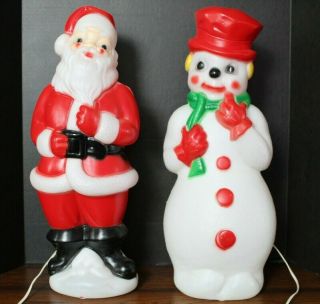 Vintage Christmas 1973 Carolina Enterprises Inc.  Blow Mold Santa Snowmen 22