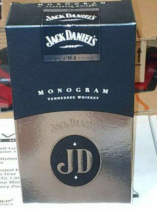 Jack Daniels Jd Monogram Black Leather Collector Bottle - Very Rare