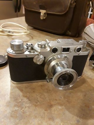 Vintage Leica Camera Rangefinder IIIc Germany D.  R.  P.  Ernest Leitz Wetzlar 466769 2