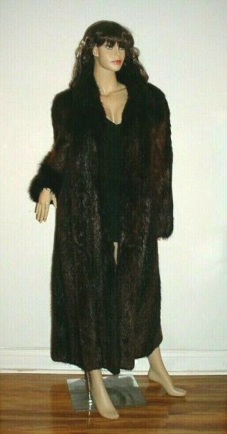 Full Length Rich Brown Beaver Coat Sz Large Luxurious Vintage Find,  Price