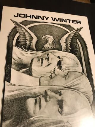 1970 JOHNNY WINTER CONCERT POSTER DALLAS TEXAS OLD VINTAGE BLUES JIM FRANKLIN 4