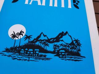 VTG 100 UTA Airlines Tahiti Travel Poster 1960 ' s Rare mid century Art 3