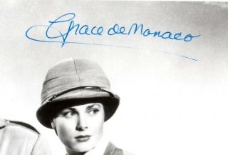 Grace (Kelly) Princess de Monaco,  hand signed in vintage blue ink,  8x10 photo 2