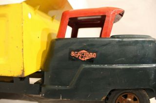 Vintage 1950 ' s Structo Pressed Steel Stub Nose Dump Truck,  Red/Green 3
