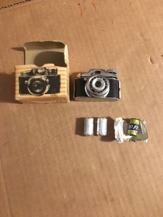 Vintage Emson Miniature Spy Camera With 3 Rolls Of Film Box Rare