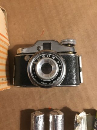 Vintage EMSON Miniature Spy Camera with 3 Rolls Of Film Box Rare 3