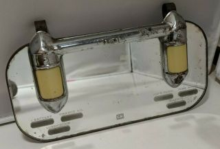 Vintage Gm Lighted Battery Operated Clip On Vanity Visor Reminder Mirror