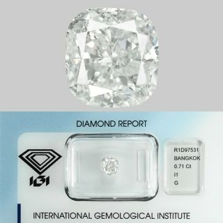 0.  71 Cts Rare White Color " G " Natural Loose Diamond Igi Certified