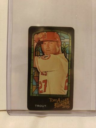 2019 Topps Allen & Ginter Mini Stained Glass 10 Mike Trout /25 Copies.  Rare Sp