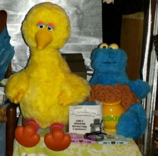 Vintage Big Bird w/Nest Story Magic and Cookie Monster.  Talking Cassette.  See Desp 2