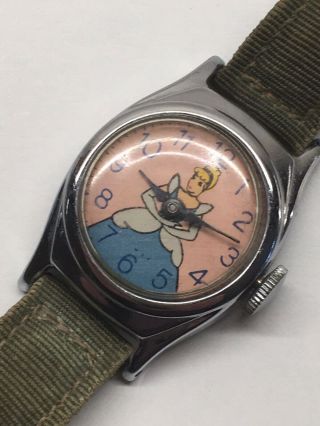 Vintage 1960s Ingersoll Cinderella Mechanical Wrist Watch Disney Us Time