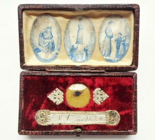 RARE ANTIQUE RELIQUARY BOX w VEIL RELIC HOLY VIRGIN MARY OUR LADY OF LA SALETTE 4