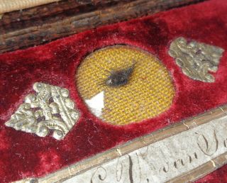 RARE ANTIQUE RELIQUARY BOX w VEIL RELIC HOLY VIRGIN MARY OUR LADY OF LA SALETTE 8