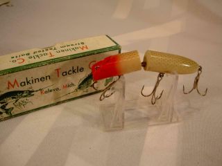 Vintage Old Fishing Lure Makinen Tackle Co.  Holi Comet In Cardboard Box Michigan