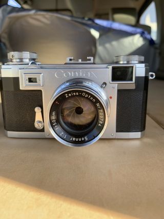 Vintage Zeiss Ikon Contax Iia Camera W/ Opton Sonnar T 50mm F/1.  2 Lens.