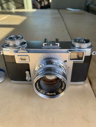 Vintage Zeiss Ikon CONTAX IIa Camera w/ Opton Sonnar T 50mm f/1.  2 Lens. 8